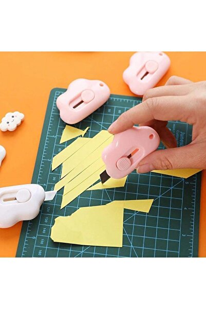 srtfootcare Taşınabilir Sevimli Bulut Şeklinde Falçata - Maket Bıçağı 1 Adet Pembe