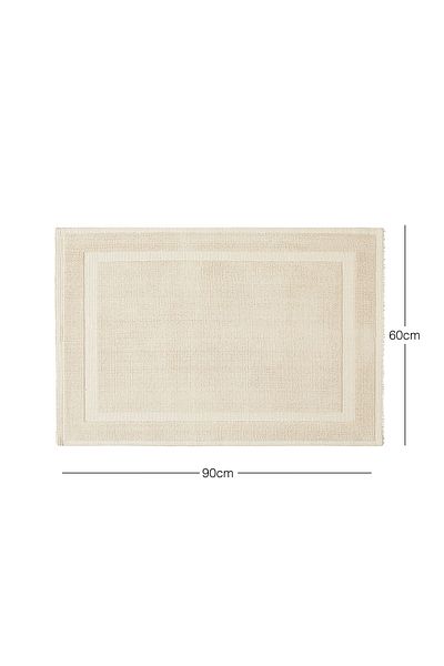 Ocean Home Textile سجادة حمام قطنية قابلة للغسل بلون إكرو مقاس 60x90