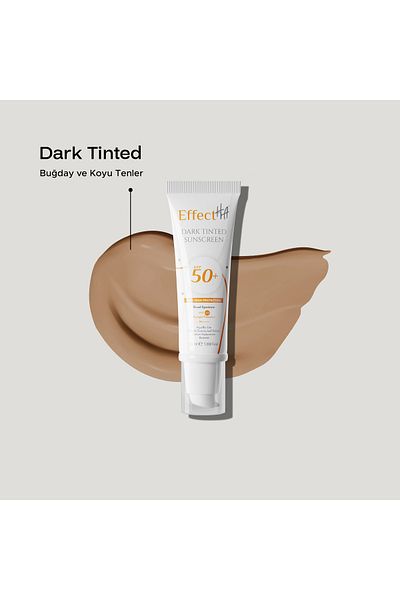 EffectHA SPF50 Dark Tinted Sunscreen for Wheat & Brown Skin - Skin Tone Equalizing Sunscreen Cream
