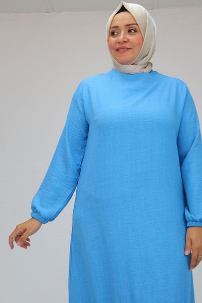 Eslina 42027 Rochie de in albastru marime mare - Fusta adunata