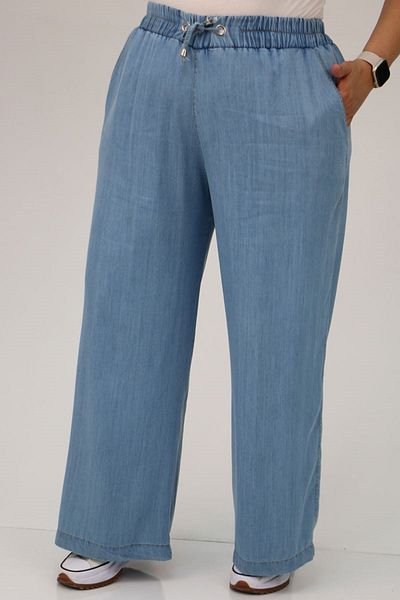 Eslina Ice Blue 29000 Blugi cu picioare largi de marime mare