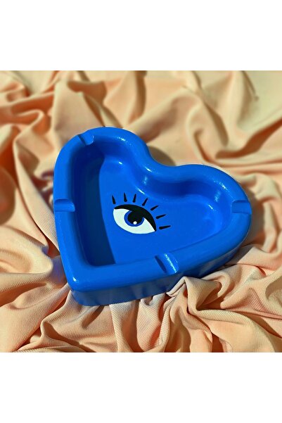 Handmade Dekoratif Göz Nazarlı Hediyelik Mavi Küllük