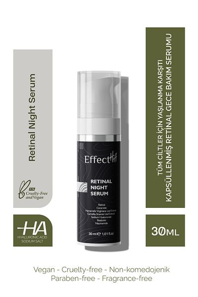 EffectHA Retinal Night Serum - Capsulated Anti-Aging Night Care Serum for All Skin