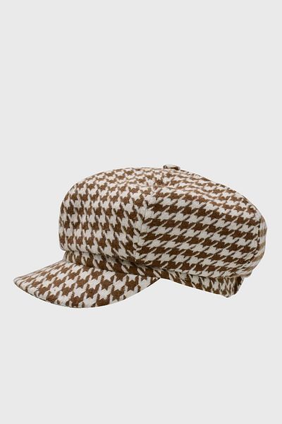 Külah Women's Houndstooth Pattern Wool Cap Hat