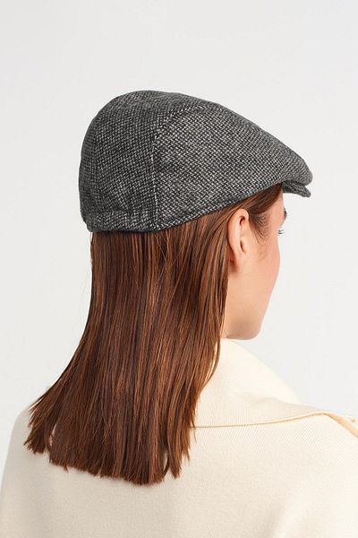 Külah Copper Wool Flat Cap Herringbone Patterned Cap Hat