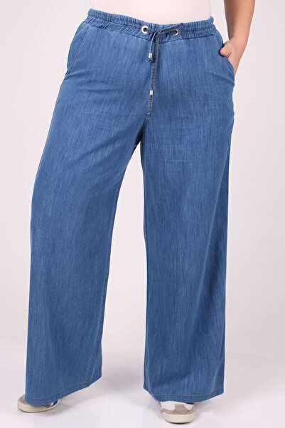 Eslina 29000 Plus Size Wide Leg Jeans - Blue