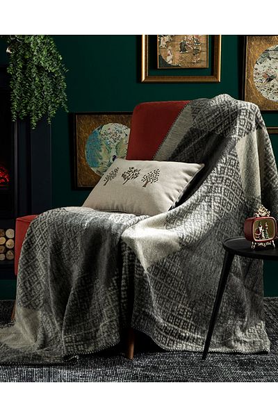 English Home Argyle Acrylic TV Blanket 130x170 Cm Gray