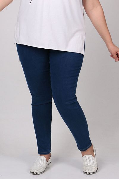 Eslina 9184-1 Plus Size Skinny Jeans με ελαστική μέση - Μπλε
