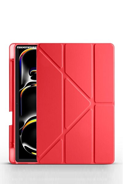 TEKNETSTORE İpad Pro 11 M4 M5 2024 2025 11 Inç Kılıf Kalem Bölmeli Stadlı Uyku Modlu Arkası Silikon Akıllı Case