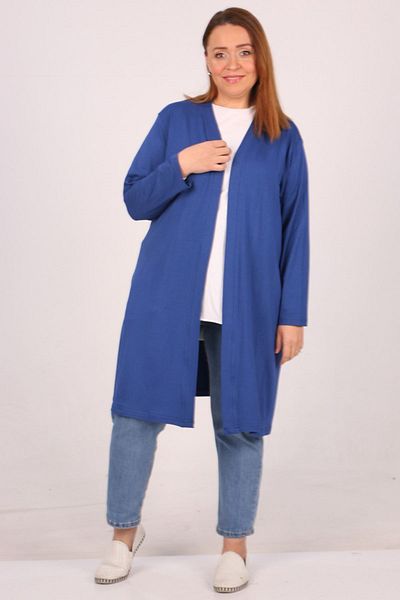 eslamood 43008 Μπουφάν Indigo Combed Cotton Jacket Plus Size