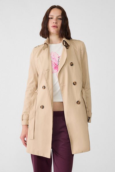 Stradivarius Gray Overcoat Trench Coat Styles Prices Trendyol