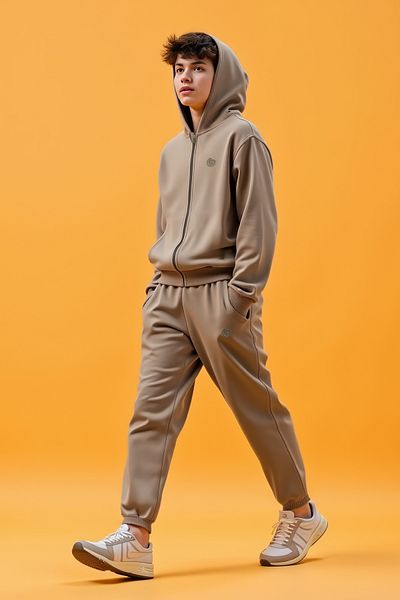 minojoy London Olive Gray Cotton Boy's Sweatpants