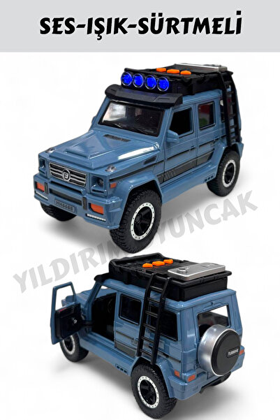 YILDIRIM OYUNCAK Sesli Işıklı Müzikli Lüks Jeep Sürtmeli Açılabilir Kapılar 18 cm Jeep Araba -