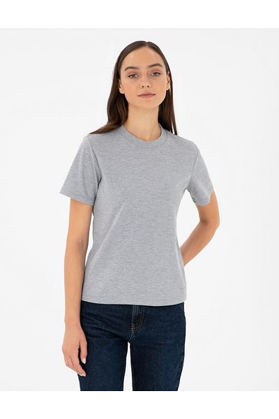 Pierre Cardin Gray Melange Slim Fit Basic T-Shirt 50288572-Vr086