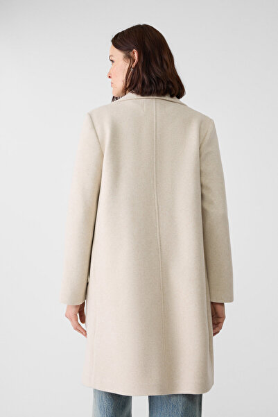 Stradivarius Soft-touch button-up midi coat