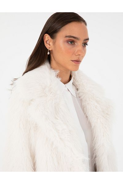 Pierre Cardin Ecru Comfort Fit Faux Fur 50296086-Vr019