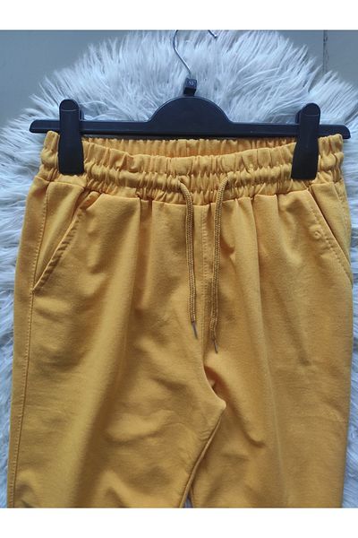 Sublime Butik Pantaloni de sport casual sezonieri Jogger galbeni pentru femei