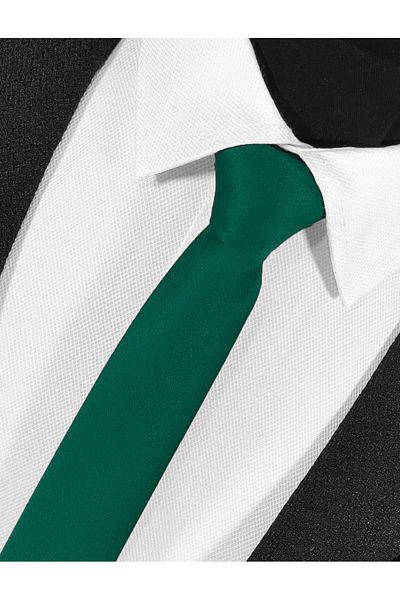 BLC Basic Line Co. Pine Green Slim Fit Tie Handkerchief Set - 4 cm Wide Extra Thin