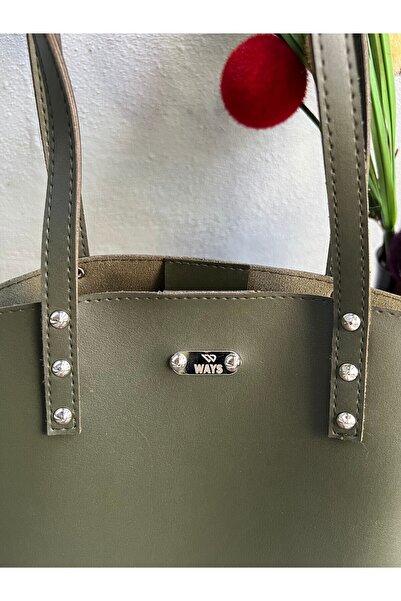 WAYS Kadın Suni Deri Haki Kol&omuz Çantası