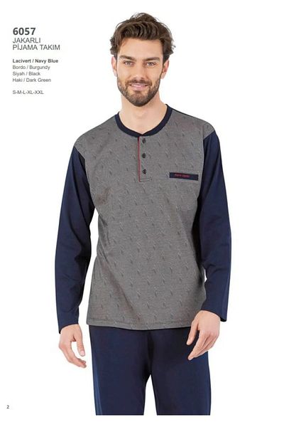 Pierre Cardin Men's Long Sleeve Pajama Set 6057
