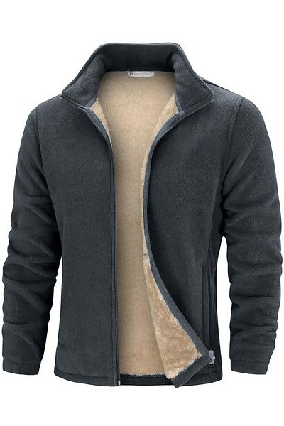 GHASSY CO. Ανδρικό Fleece Jacket - Ultra Heat, βελούδινη επένδυση, τσέπες και πλήρες φερμουάρ