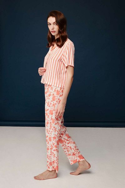 Bonnie Clyde Salmon Viscose Women's Pajamas Set - 0Bc.S2.U4.Bb3.0Ao.Tn0.I.0Dnai4.Ne.24.Bc