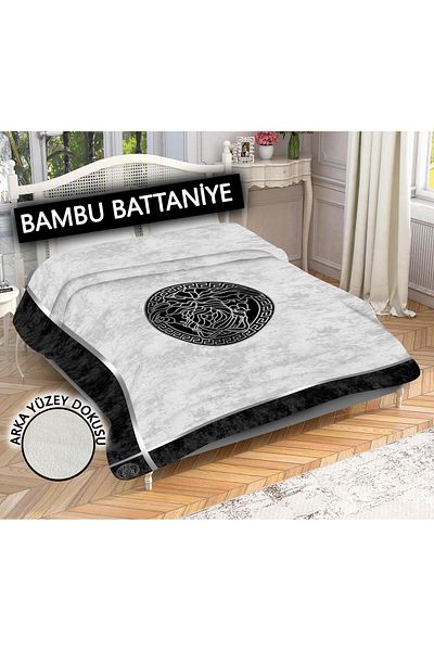 Doruklar Home Collection 100% Bamboo Fabric Decorative Modern Patterned Blanket