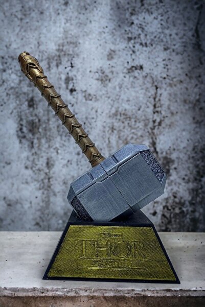 FIGURHUB 3D Marvel Thor Mjolnir Çekici Dekorasyon 3d Baskı & Biblo & Figür & Dekor & 20 Cm