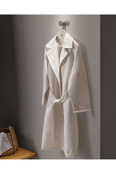 Madame Coco Blois 100% Cotton Unisex Bathrobe - Beige - Luxury Collection
