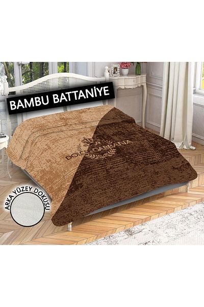 Doruklar Home Collection 100% Bamboo Fabric Decorative Modern Patterned Blanket