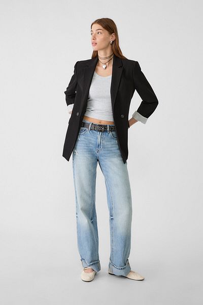 Stradivarius Slim fit double-breasted blazer