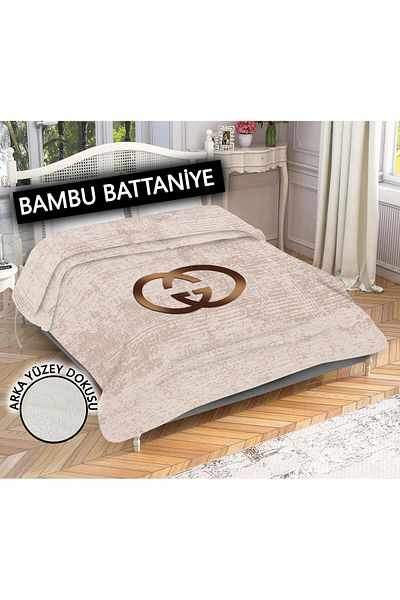 Doruklar Home Collection 100% Bamboo Fabric Decorative Modern Patterned Blanket