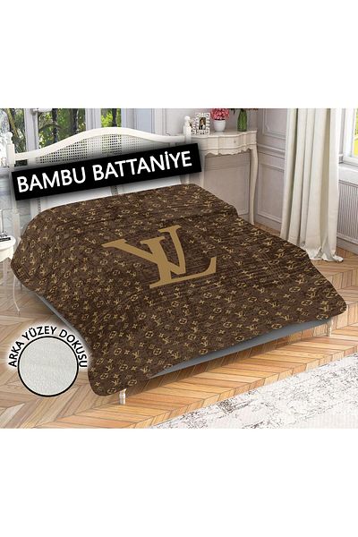Doruklar Home Collection 100% Bamboo Fabric Decorative Modern Patterned Blanket