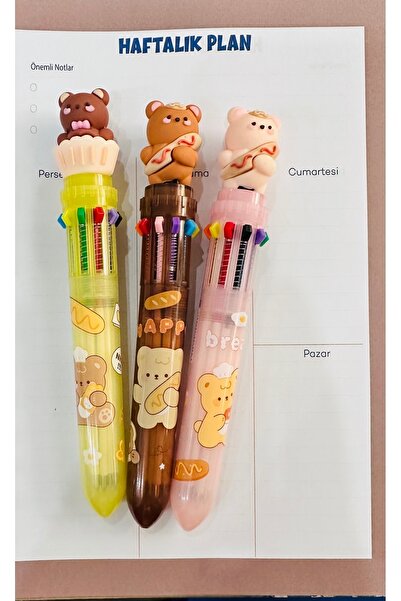 YEŞİL KIRTASİYE قلم حبر جاف بيري كيك 10 ألوان 1 قطعة