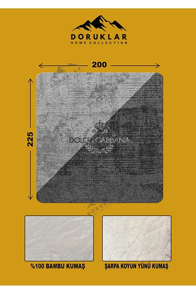 Doruklar Home Collection 100% Bamboo Fabric Decorative Modern Patterned Blanket
