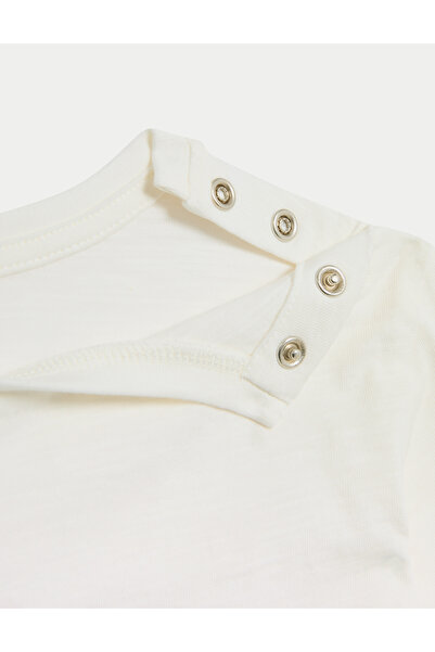 Marks & Spencer Saf Pamuklu 3'lü Kısa Kollu T-Shirt (0-3 Yaş)