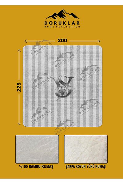 Doruklar Home Collection 100% Bamboo Fabric Decorative Modern Patterned Blanket