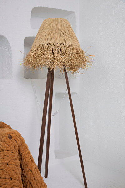 Maison Avf Bohem Hasır Rafya Lambader (TRİPOD AYAK KAHVERENGİ)