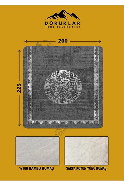 Doruklar Home Collection 100% Bamboo Fabric Decorative Modern Patterned Blanket