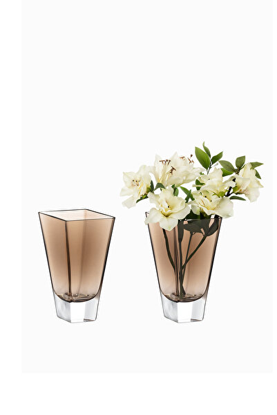 Madame Coco Lunévılle El Yapımı Cam Vazo - Küçük Boy - Kahverengi