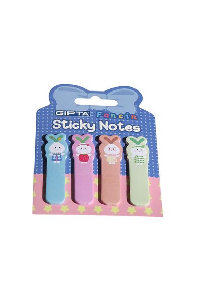 Polin Fancin Patterned Finger Note Paper Bookmark 4X20 Sheets