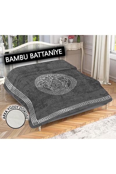 Doruklar Home Collection 100% Bamboo Fabric Decorative Modern Patterned Blanket