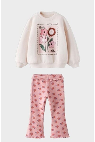 KİDSROOM طقم لباس ضيق منقوش بالزهور من الأمام