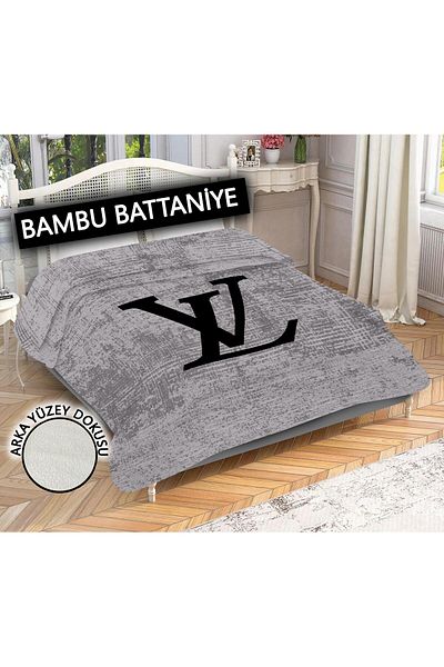 Doruklar Home Collection 100% Bamboo Fabric Decorative Modern Patterned Blanket