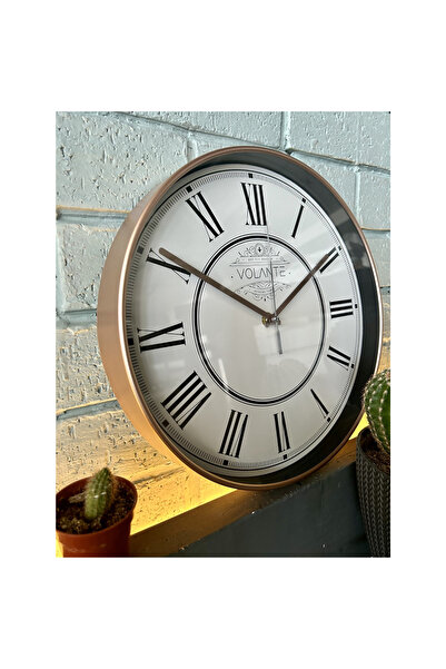 volante Elegant Duvar Saati - Bronz / Beyaz - 30 cm
