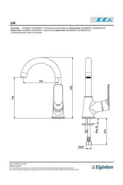 Eca Lia Swan Tubular Sink Faucet 102188887