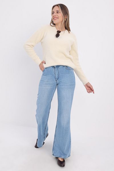 ALLDAY Pantaloni evazați albaștri 100% bumbac