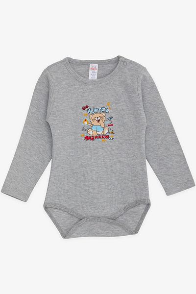 Breeze Baby Boy Snap-On Bodysuit Hunter Kitten Printed 9 Months-3 Years, Gray Melange