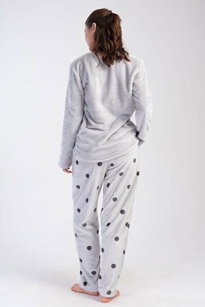 VİENETTA Kadın Welsoft Uzun Kol Gri Pijama Takım C3T5N1O304