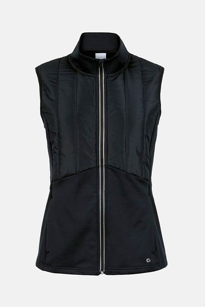 Tchibo Women Regular Fit Quilted Running Vest, Black